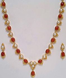 Pearl Coral Necklace, Coral Gold Necklace, Pagadalu Chains, Coral Bangles Gold Indian, Pagadalu Chain Designs, Coral Chains Gold Indian, Pagadalu Jewellery, Ruby Pendant Indian, Pagadala Haram Designs