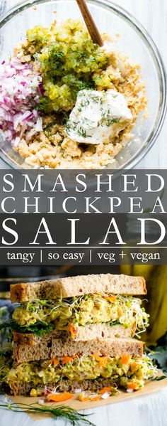 this mashed chickpea salad is so easy to make and it's perfect for lunch