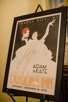 a sign advertising an upcoming show called the carolina inn