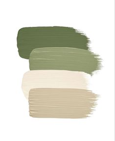 three shades of green and white paint with the same color scheme in each one's palette