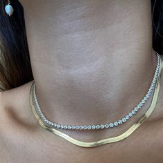 Gold Layer Necklace Set Choker Necklace Gold Tennis - Etsy Gold Tennis Necklace With Clavicle Chain, Tennis Necklace Layered, Hypoallergenic Necklaces, Gold Choker Necklace Set, Necklace Set Choker, Gold Tennis Necklace, Necklace Stacks, Tennis Choker Necklace, Necklaces Dainty