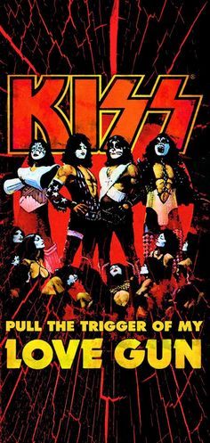 kiss poster with the band's name on it