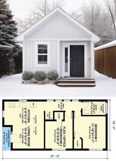 the floor plan for this small house is very simple and has no windows or doors