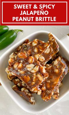 sweet and spicy jalapeno peanut brittle is the perfect treat for any party