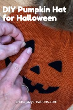 DIY Pumpkin Hat for halloween Easy Pumpkin Craft, Crochet Pumpkin Hat, Easy Halloween Craft, Halloween Craft Ideas, Dollar Tree Pumpkins, Pumpkin Craft, Felt Yarn, Pumpkin Hat, Target Dollar Spot