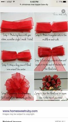 the instructions for how to make a christmas bow