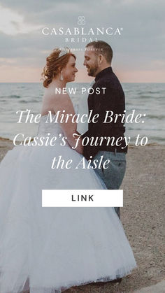 a bride and groom sitting on the beach with text that reads, new post the miracle bride classic's journey to the isle link