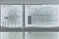 three glass displays with different types of electrical equipment