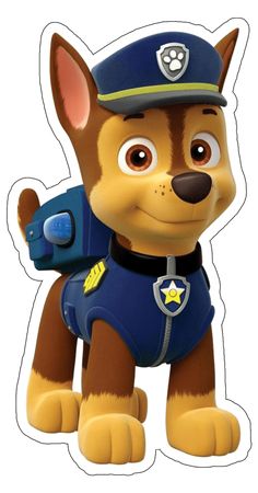 a cartoon dog wearing a police uniform