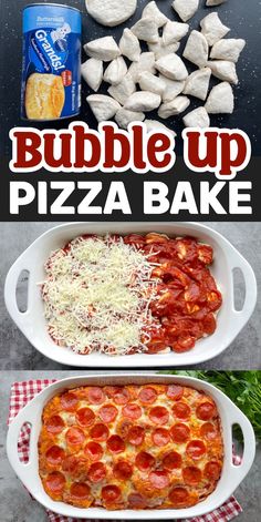 bubble up pizza bake with cheese and pepperoni