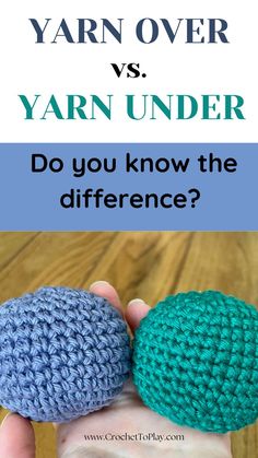 Yarn over vs. yarn under - what's the difference and which should you use?  This helpful guide will teach you all about both techniques and when to use them. How Much Yarn For A Blanket, Crochet Terms For Beginners, Crocheted Stitches, Crochet Craft Fair, Beginning Crochet, Small Knitting Projects, Crocheted Stuff, Stitches Crochet, Advanced Crochet