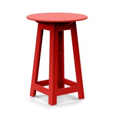 a red stool that is on a white background