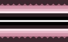 a black and pink striped background with scallops