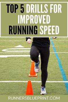 a woman is running through an obstacle course with the words top 5 drills for improve speed