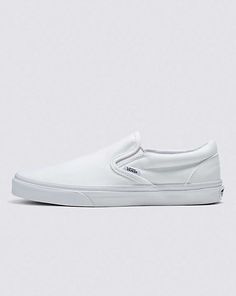 White Vans For Women, White Slip On Wedding Shoes, Platform White Slip On Vans, Cream Vans Slip On, White Canvas Vans Slip-on Sneakers, Vans White Canvas Slip-on Sneakers, White Slip-on Sneakers With Gum Sole, Low-top Slip-ons, Classic Vans Canvas Shoes With Gum Sole