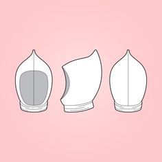 three different types of vases on a pink background