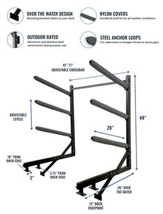 the diagram shows how to install an outdoor wall mounted rack