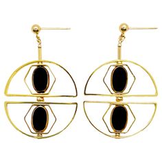 The earrings are light weight and are made to rotate and reposition with movement. The earrings consist of black new old stock vintage German glass beads that are framed with 24K gold. The beads were hand-pressed during the 1920s-1960s in Germany. Due to the nature of this jewelry, it is unique. *Our jewelry has maximum protection for anti-tarnish and is made for extended wear. Soft Jewelry, Alphabet Jewelry, Beads Art, April Birthstone Jewelry, March Birthstone Jewelry, Deco Earrings, Forever Jewelry, Art Deco Earrings, Gifts For New Mums