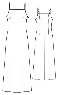 the front and back view of a dress with spaghetti straps, on a white background