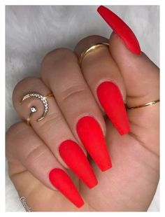 Red Matte Nails, Matte Acrylic Nails, Bright Red Nails, Dark Red Nails, Coffin Nails Matte, Matte Nail Polish, Matte Nail, Red Acrylic Nails, Matte Nails Design