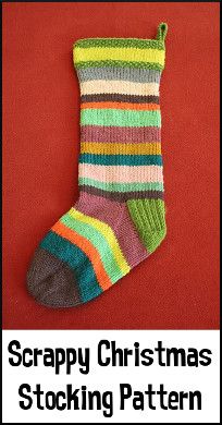 a striped sock laying on top of a red surface