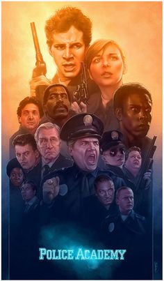 the movie poster for police academy