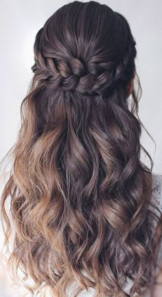 Wedding Hair Half, Prom Hair Down, Plaits Hairstyles, Cute Hairstyles For Medium Hair