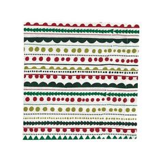 a green, red and white striped pattern with dots on the bottom is featured in this image