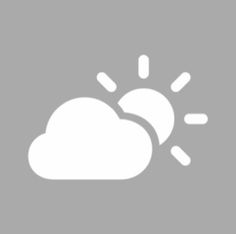 a weather icon with the sun and clouds in grey tones, on a gray background