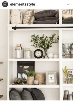 a shelf filled with lots of different types of items