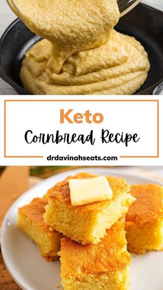 keto cornbread recipe with butter on top