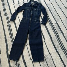 Brand New, Never Worn Levi’s Made And Crafted, (Which Is Their More Fashionforward Division), Dark Denim Onesie, Super High-Quality Super Cute. 99% Cotton 1% Elastin Made In Turkey. Vintage Dark Wash Straight Leg Denim Jumpsuit, Levi's Medium Wash Denim Jumpsuit, Fitted V-neck Denim Jumpsuit, Fitted Long-sleeve Denim Jumpsuit, Blue Non-stretch Long Sleeve Denim Jumpsuit, Jean Overalls, Dark Denim, Levis Jeans, Onesies