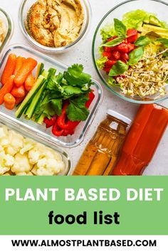 the plant based diet food list is filled with vegetables and other foods