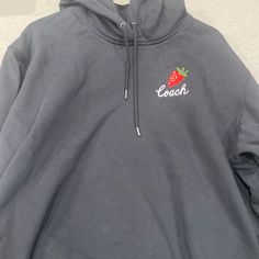 Brand New With Tags Coach Strawberry Oversized Black Hoodie With Pockets!...Nice Heavy Quality Hoodie...Embroidered Strawberry On Front...Purchased A Year Ago At San Diego Store And Never Wore...Please Ask Any/All Questions B4 Buying San Diego, Coach Strawberry, Embroidered Strawberry, A Year Ago, Black Hoodie, A Year, Sweaters For Women, Tags, How To Wear