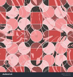 an abstract background with circles and lines in pink, brown and black colors stock photo