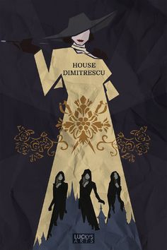 the poster for house of dimtrirescu shows three women in silhouette, one with a hat on her head