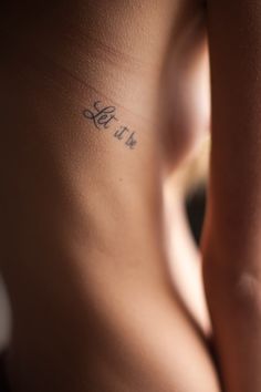 Let it be Beatles lyrics tattoo... I wish I was this skinny... I like the tattoo too Girl Side Tattoos, Let It Be Tattoo, Botanisches Tattoo, Wildflowers Tattoo, Font Tato, Tattoo Fonts Cursive, Cursive Tattoos, Side Tattoos, Diy Tattoo