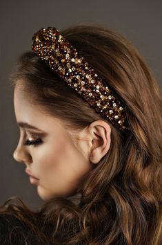 Bronze crystal headpiece is  High volume tiara for formal occasions. Bejeweled headband is wedding crown, graduation baroque crow/ Made of glittering crystals and high quality shiny beads. Entirely hand-sewn, high-quality cord is used, which holds each stone and crystal firmly and tightly.  The perfect finish to your formal look. Width is approx - [5,5 cm] Height is approx - [3cm] This headband will not leave anyone indifferent, because it is perfect.  READY TO SHIP. * All items are gift boxed and your order will be carefully packed in branded box, so that the product is fixed in the box and not bruised. ------------------------------ ✅Real colours may slightly different from one monitor to another,as it depends on. Specific monitor settings. ✅The products will be shipped by courier compan Bejeweled Headbands, Baroque Accessories, Baroque Crown, Jewelled Headpiece, My New Haircut, Headband Crystal, Elegant Headband, Pearl Bridal Headband, Headband Jewelry