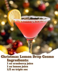 a christmas lemon drop cosmo cocktail recipe