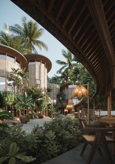 an artist's rendering of a tropical resort