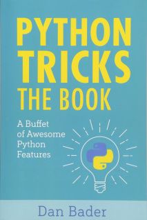 a book cover with an image of a light bulb and the words, python tricks the book