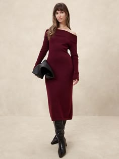 Cowl Neck Sweater Outfit, Burgundy Dress Fall, Long Sleeve Work Dress, Annual Christmas Party, Dress And Sneakers, Dress And Sneakers Outfit, September Fashion, Pregnant Outfits, Style List