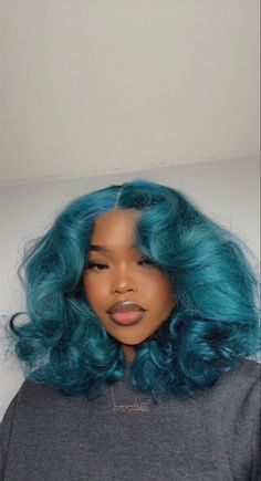 Dyed Natural Hair, Colorful Hair, Hair Inspo Color, Aesthetic Hair, Protective Styles, Pretty Hairstyles, Blue Hair