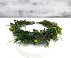 🌿Beautiful headcrown of different artificial greens.  For brides, for woodland elfs and others! Long term investment , that will be great for different occasions of life: bridal crown, batchelorette party accessory, as  festival accent and more. 🌿Artificial or faux flowers crowns are more resistant than dried plants crowns, for example. 🌿Colors: green in different variations. 🌿Contains: artificial greens in variations, different trees leaves, ferns, eucalyptus, meadow plants leaves. 🌿Sizes: Forest Crown, Meadow Plants, Woodland Meadow, Elven Forest, Dried Plants, Plants Leaves, Green Accessories, Dry Plants, Felt Material