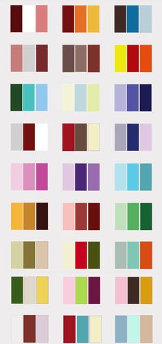 an image of different colors that are in the same color scheme, each with different shapes and sizes