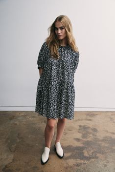 The Theo Dress is an oversized babydoll silhouette with elastic at the sleeve and neck. Floral print adds a pop of color and charm. Loose fit and flowy design in a lightweight seersucker fabric to add a subtle texture to the dress. 100% Japanese Cotton Seersucker Machine was delicate and hang to dry. The Dress, Seersucker Fabric, Flowy Design, Japanese Cotton, Subtle Textures, Dress 100, Baby Dolls, Color Pop, Loose Fitting