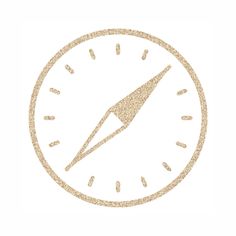 a clock with gold glitter paint on it