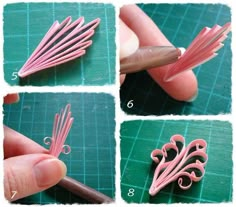 instructions for how to make an origami flower brooch / pincush