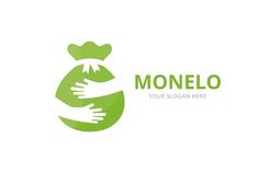 a logo with hands holding a green bag