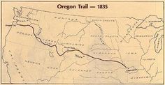 an old map shows the route of oregon trail, from 1876 to 1933 source library of congress